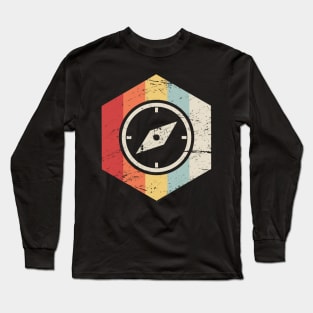 Retro Vintage Geocache Compass Long Sleeve T-Shirt